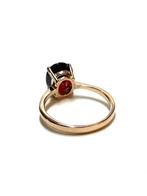 14k roségouden ring met een granaatsteen, -, -, Ophalen of Verzenden, Dame