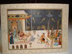 NIDHAMAL oude INDIA miniatuur schilderij Indian court scen, Antiek en Kunst, Ophalen of Verzenden