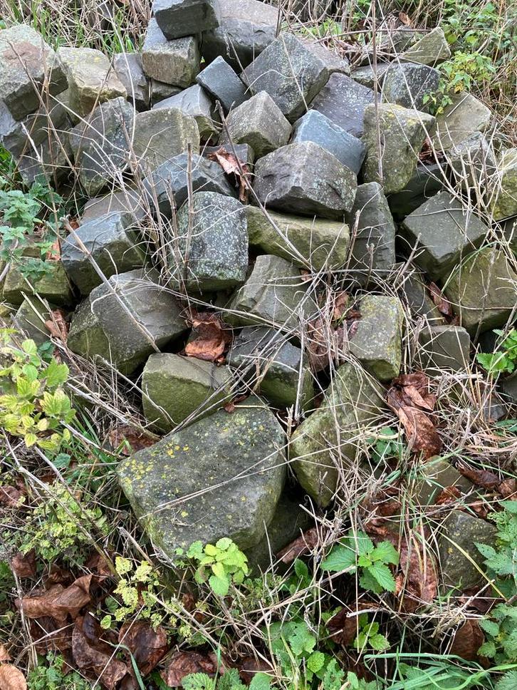 Kinderkopjes belgisch poffier / Boeren Mix - 30m2, Tuin en Terras, Tegels en Klinkers, Gebruikt, Klinkers, Natuursteen, 10 m² of meer