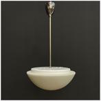 Vintage opaline pendellamp met schaalvormige kap, Gebruikt, Vintage, Glas, Nb