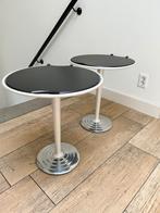2x Siggi Fischer Leolux Besico bijzettafels, Minder dan 55 cm, Metaal of Aluminium, Rond, Zo goed als nieuw