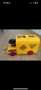 Plan Toys Houten Duwauto met Figuur, Kinderen en Baby's, Ophalen of Verzenden, Zo goed als nieuw, Duw- of Trekspeelgoed