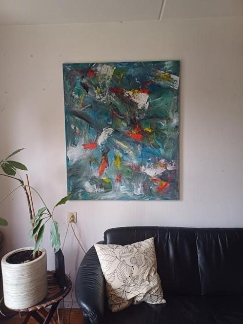 Schilderij van Ed Bos, 100x120 cm, Antiek en Kunst, Kunst | Schilderijen | Abstract, Ophalen