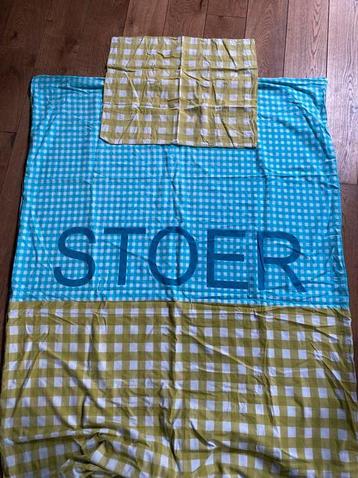 Stoer 1-persoons dekbedovertrek groen/blauw beschikbaar voor biedingen