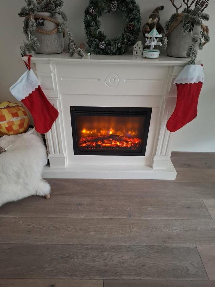 Electrische haard met schouw, Huis en Inrichting, Haarden, Gebruikt, Elektrische haard, Ophalen