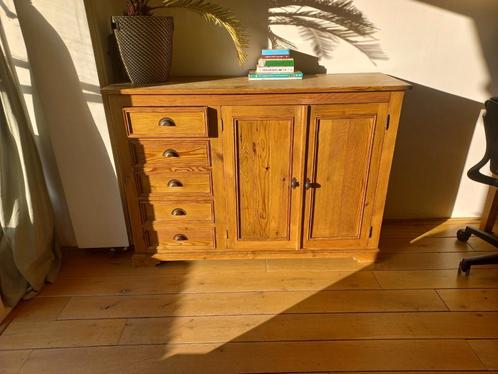 Grenen Kast met Lades en Deuren, Huis en Inrichting, Kasten | Dressoirs, Gebruikt, 100 tot 150 cm, 25 tot 50 cm, Met lade(s), Met deur(en)