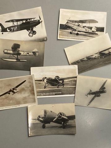 8 ansichtkaarten van Fokker & Koolhoven vliegtuigen Jaren 20 beschikbaar voor biedingen