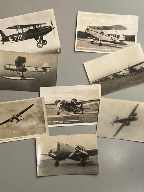 8 ansichtkaarten van Fokker & Koolhoven vliegtuigen Jaren 20, Verzamelen, Luchtvaart en Vliegtuigspotten, Zo goed als nieuw, Kaart, Foto of Prent