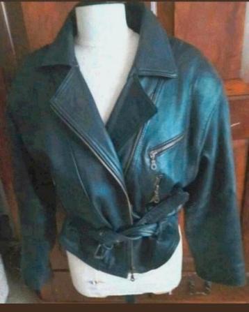 Vintage zwart oversized biker jack 42 beschikbaar voor biedingen