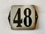 Antiek emaille huisnummer bordje Nr. 48, Antiek en Kunst, Antiek | Emaille, Verzenden
