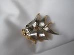 Broche vis goudkleurig zilverkleurig brushed., Verzenden, Zo goed als nieuw, Overige kleuren, Overige materialen