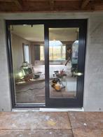 Houten pui met schuifdeur, Doe-het-zelf en Verbouw, Kozijnen en Schuifpuien, 225 cm of meer, Ophalen of Verzenden, Zo goed als nieuw