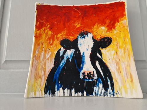 Een Keramiek koeien bord voor aan de muur., Antiek en Kunst, Kunst | Schilderijen | Abstract, Ophalen of Verzenden