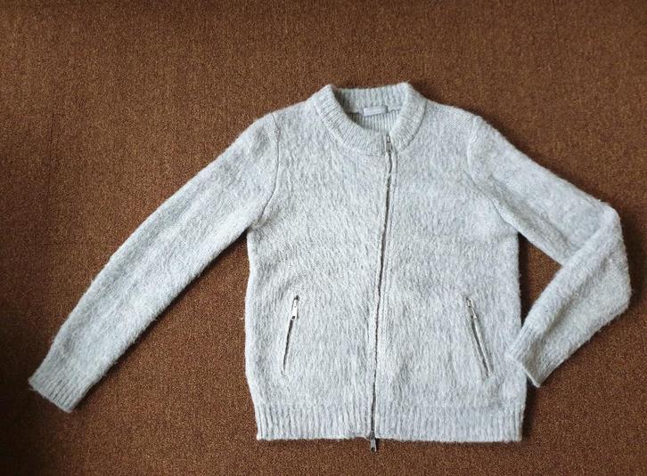 Samsoe Samsoe Holsten Jacket 25 wol 25 alpaca 50 acryl M, Kleding | Dames, Truien en Vesten, Gedragen, Maat 38/40 (M), Grijs, Ophalen of Verzenden