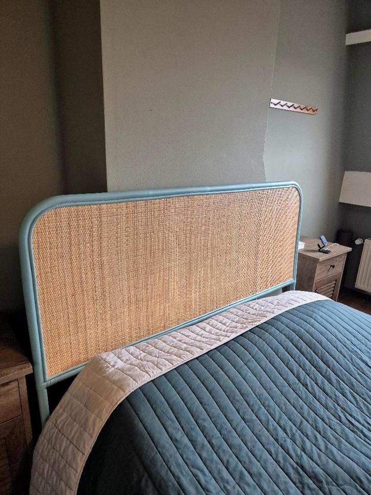Rotan hoofdbord – 160 cm (goede staat), Huis en Inrichting, Slaapkamer | Bedden, Zo goed als nieuw, Tweepersoons, 160 cm, Hout