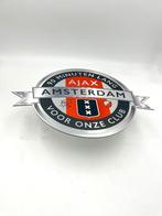 Reclamebord Ajax logo 90 minuten 40x40cm aluminium, Verzenden, Nieuw, Reclamebord