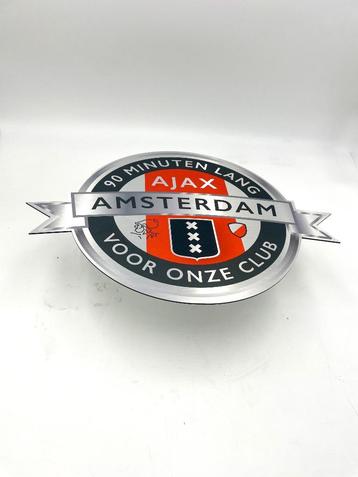 Reclamebord Ajax logo 90 minuten 40x40cm aluminium beschikbaar voor biedingen