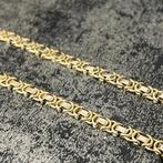 14k gouden ketting platte koningsketting massief schakel, Sieraden, Tassen en Uiterlijk, Ophalen of Verzenden, Nieuw, Goud
