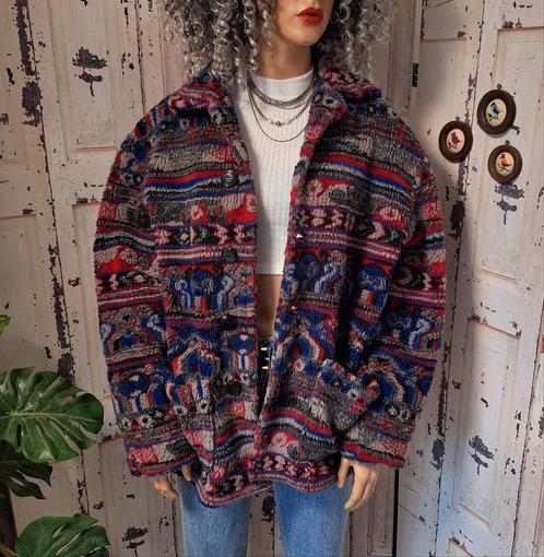 Vintage fleece jas jacket vest teddy Sergio Tacchini aztec, Kleding | Dames, Truien en Vesten, Ophalen of Verzenden