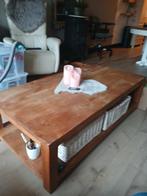 Houten salontafel met opbergruimte, Huis en Inrichting, Tafels | Salontafels, Ophalen of Verzenden