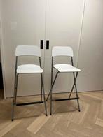 Ikea FRANKLIN Barkrukken, opklapbaar, zithoogte, wit, 63 cm, Huis en Inrichting, Barkrukken, 1 kruk, Ophalen, Zo goed als nieuw