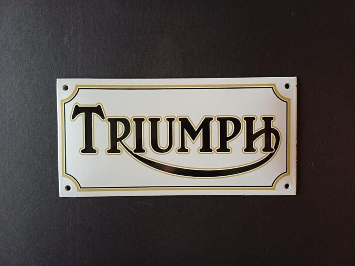 Emaille gebold TRIUMPH reclamebord reclame bord, Verzamelen, Merken en Reclamevoorwerpen, Zo goed als nieuw, Reclamebord, Ophalen of Verzenden