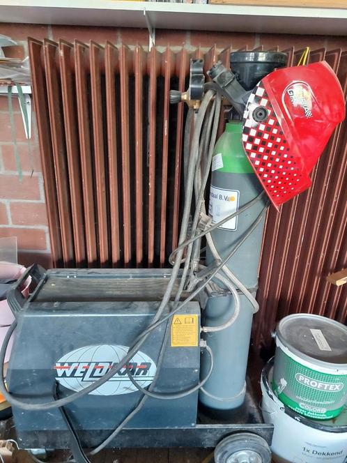 Cebora MIG-lasapparaat + automatische laskap + grote gasfles, Doe-het-zelf en Verbouw, Gereedschap | Lasapparaten, Gebruikt, Overige typen