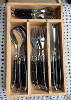 Laguiole Style de Vie bestek 24-delig zwart, 2 bijtjes los, Ophalen of Verzenden, Zo goed als nieuw, Rvs of Chroom, Bestekset