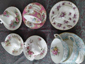 7 onbeschadigde koper en schotels. ROYAL ALBERT beschikbaar voor biedingen