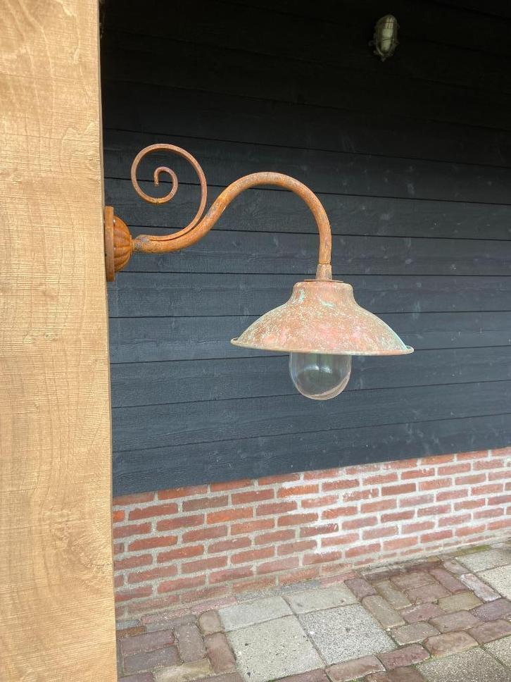 hanglamp, buitenlamp, stallamp, Huis en Inrichting, Lampen | Hanglampen, Zo goed als nieuw, Minder dan 50 cm, Glas, Metaal, Ophalen of Verzenden