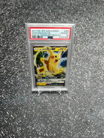 ‼️Pokemon Ash’s Pikachu GX #005 Psa10 / Rocket Deck kit‼️ beschikbaar voor biedingen