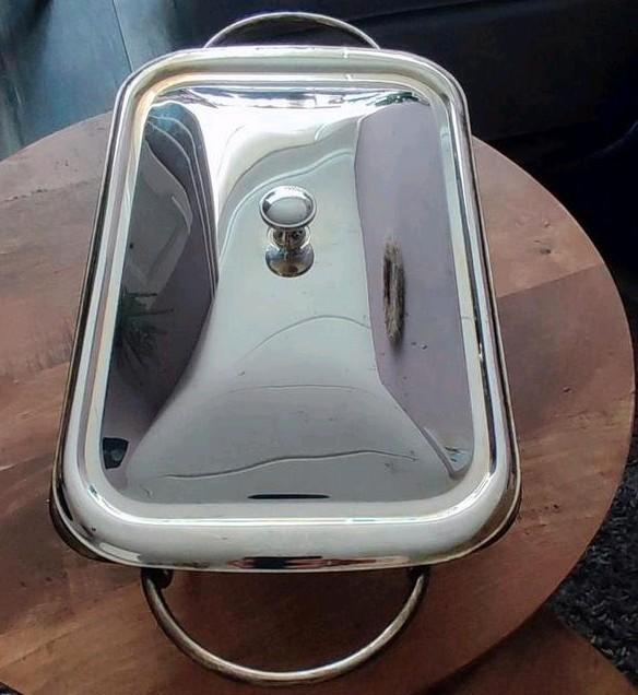 Kerst ,Verzilverde Rechaud met Glazen Schaal, Huis en Inrichting, Keuken | Keukenbenodigdheden, Ophalen of Verzenden