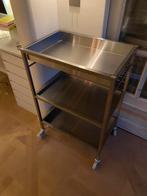IKEA KUNGSFORS Roltafel troley RVS roestvrij staal, 60x40 cm, Ophalen, Zo goed als nieuw, 25 tot 50 cm, Minder dan 100 cm