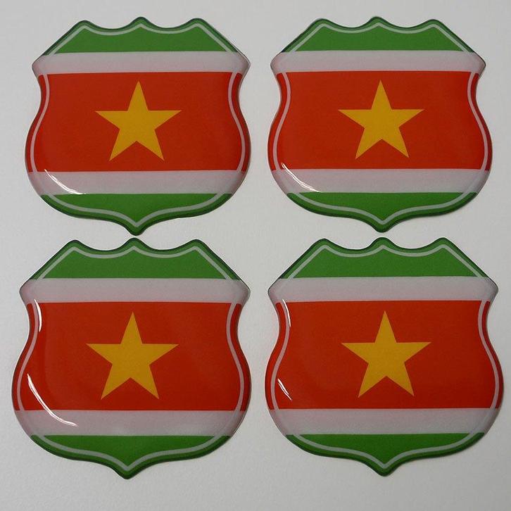 3D Suriname gel vlag stickers UV-bestendig, Verzamelen, Stickers, Nieuw, Overige typen, Verzenden