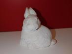 Beeld beeldje konijn wit steen, Ophalen of Verzenden