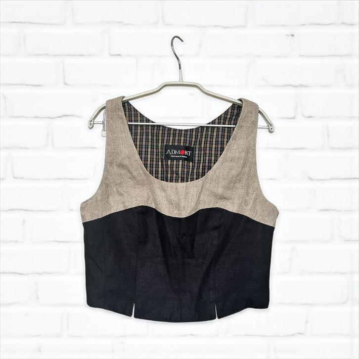Admont Top Maat 40 Beige Zwart Oktoberfest Heidi Linnen, Kleding | Dames, Tops, Zo goed als nieuw, Maat 38/40 (M), Beige, Zonder mouw