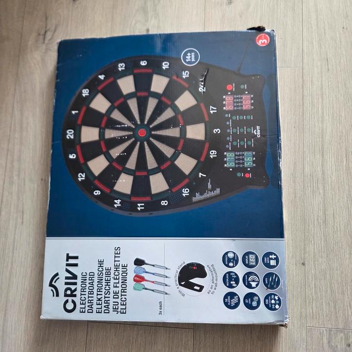 Crivit Elektronisch Dartbord - Nieuw in doos!, Sport en Fitness, Darts, Nieuw, Dartbord met pijlen, Elektronisch, Soft tip, Ophalen of Verzenden