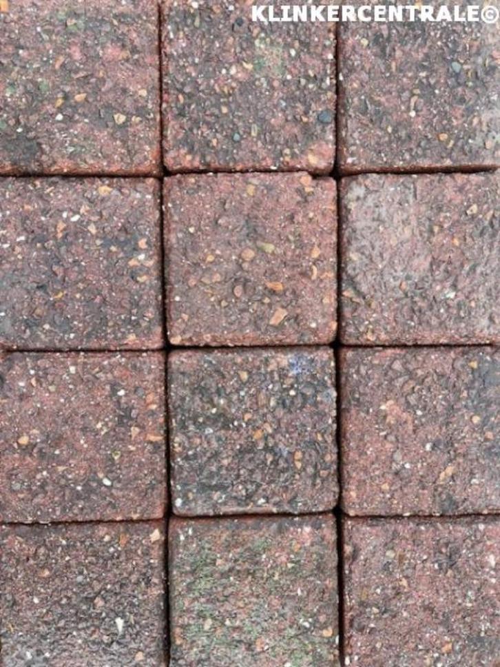 1.000m2 rood bruin beton dubbelklinkers koppelstones, Tuin en Terras, Tegels en Klinkers, Gebruikt, Klinkers, Beton, 10 m² of meer