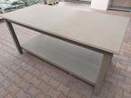 4 houten presentatietafels | wit en bruin (samen €100,- ), Ophalen, Gebruikt, Minder dan 130 cm