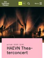 HAEVN concert koninklijke schouwburg 4 tickets, Tickets en Kaartjes, Drie personen of meer, Oktober