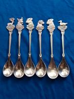 6x dierenbescherming verzilverd, Antiek en Kunst, Antiek | Bestek, Ophalen of Verzenden