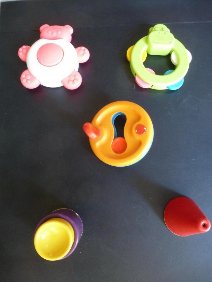 5 vintage baby rammelaars, o.a. Fisher Price, Kinderen en Baby's, Speelgoed | Babyspeelgoed, Zo goed als nieuw, Overige typen