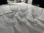 6 Oude Kristallen Wijnglazen Geslepen, Antiek en Kunst, Antiek | Glas en Kristal, Ophalen