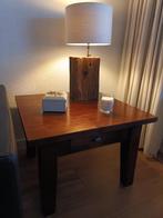Hoektafeltje teak., Huis en Inrichting, Tafels | Bijzettafels, Vierkant, 55 tot 75 cm, Zo goed als nieuw, Teak