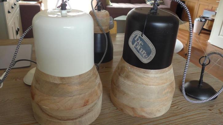 BePure Home Big Blend hanglamp 2x, Huis en Inrichting, Lampen | Hanglampen, Nieuw, Minder dan 50 cm, Hout, Metaal, Ophalen of Verzenden