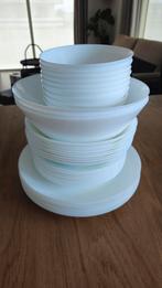 Compleet Ikea OFTAST wit servies - 42 delig, Ophalen, Bord(en), Effen, Glas