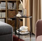 Ikea ÄSPERÖD Bijzettafel - Zwart Glas, Huis en Inrichting, 45 tot 60 cm, Minder dan 55 cm, Rond, Ophalen of Verzenden