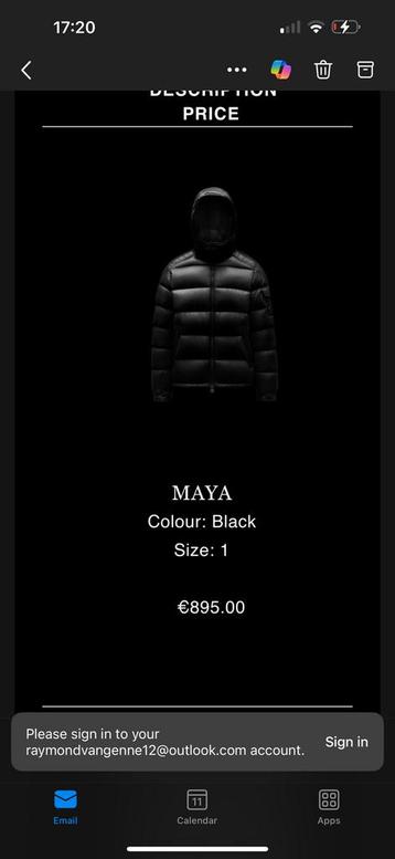 Orginele Moncler Maya Maat S/2. NFC EN Factuur 100% Orgineel beschikbaar voor biedingen