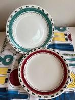 2 Vintage Rörstrand Picknick Dinerbord Rood Groen Westman 24, Ophalen of Verzenden
