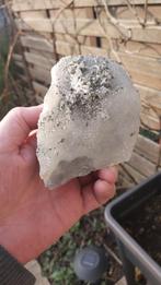 Ri02 Pyriet op Fluoriet Kwarts Mine de Fontsante Frankrijk, Ophalen of Verzenden, Mineraal